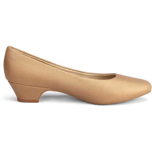 imageDREAM PAIRS Womens Mila Low Chunky Heel Pump ShoesNude Pu