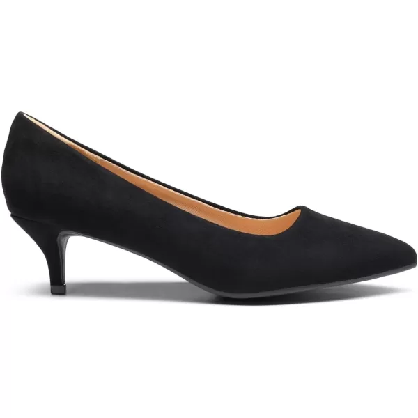 imageDREAM PAIRS Womens Moda Low Heel DOrsay Pointed Toe Pump ShoesBlackNubuck