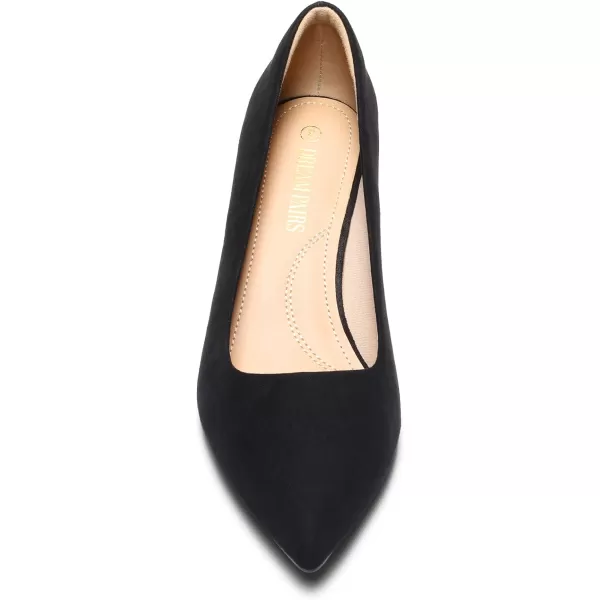 imageDREAM PAIRS Womens Moda Low Heel DOrsay Pointed Toe Pump ShoesBlackNubuck