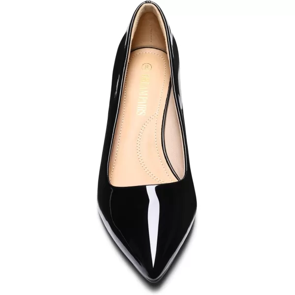 imageDREAM PAIRS Womens Moda Low Heel DOrsay Pointed Toe Pump ShoesBlackpat