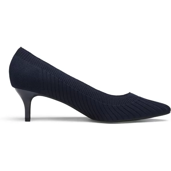 imageDREAM PAIRS Womens Moda Low Heel DOrsay Pointed Toe Pump ShoesNavy BlueKnitting