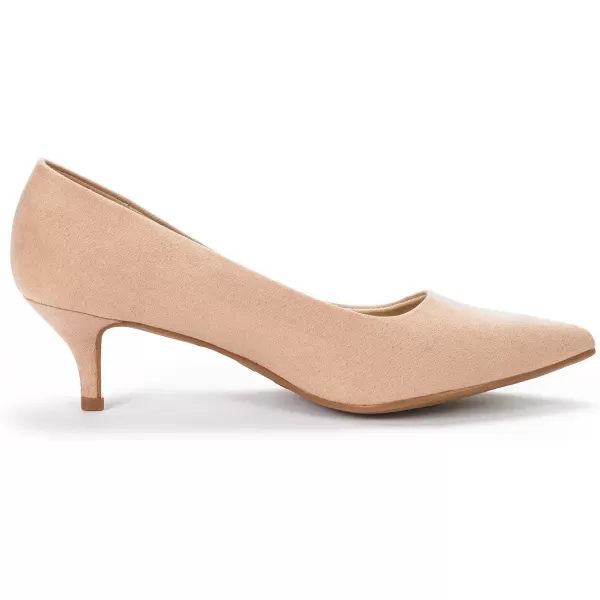 imageDREAM PAIRS Womens Moda Low Heel DOrsay Pointed Toe Pump ShoesNude Suede