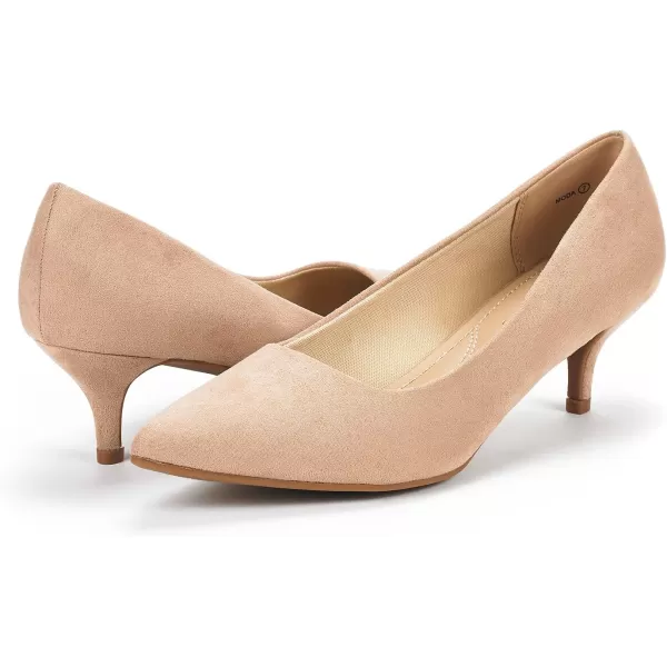 imageDREAM PAIRS Womens Moda Low Heel DOrsay Pointed Toe Pump ShoesNude Suede