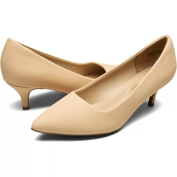 imageDREAM PAIRS Womens Moda Low Heel DOrsay Pointed Toe Pump ShoesNudeNubuck