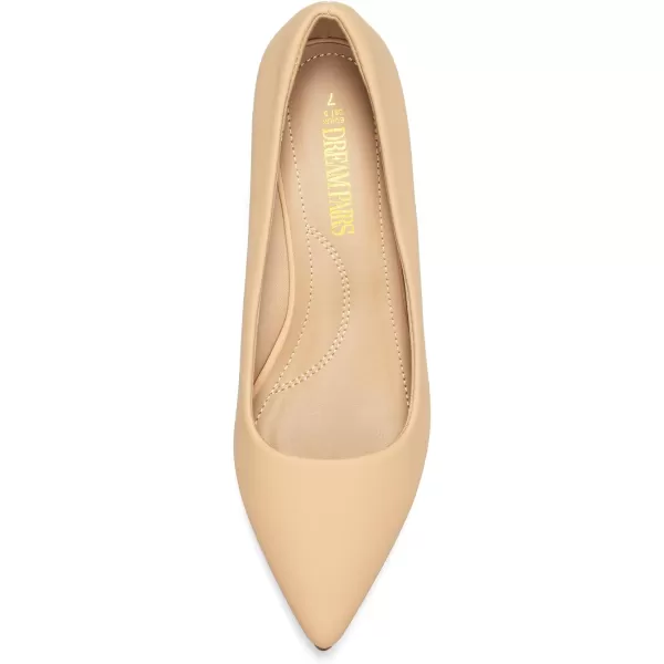 imageDREAM PAIRS Womens Moda Low Heel DOrsay Pointed Toe Pump ShoesNudeNubuck