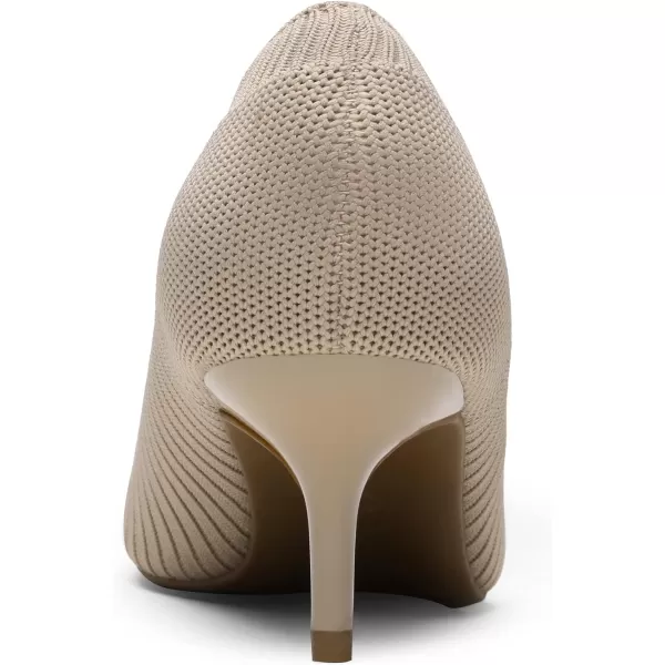 imageDREAM PAIRS Womens Moda Low Heel DOrsay Pointed Toe Pump ShoesNudeapricotKnitting