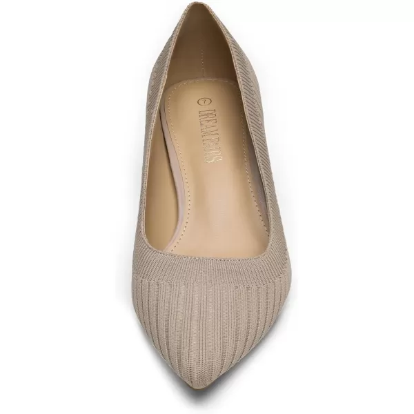 imageDREAM PAIRS Womens Moda Low Heel DOrsay Pointed Toe Pump ShoesNudeapricotKnitting
