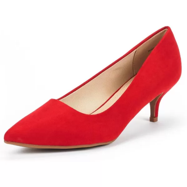 imageDREAM PAIRS Womens Moda Low Heel DOrsay Pointed Toe Pump ShoesRed Suede