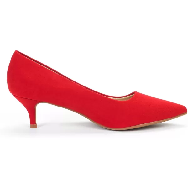 imageDREAM PAIRS Womens Moda Low Heel DOrsay Pointed Toe Pump ShoesRed Suede