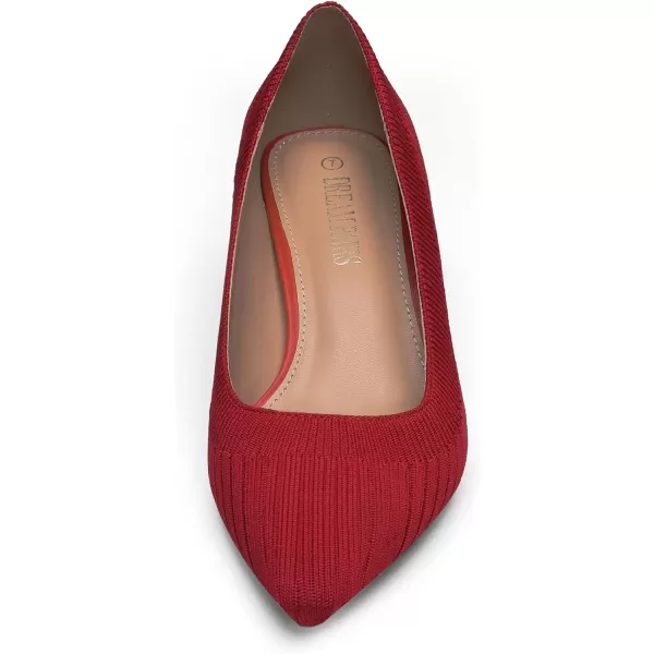imageDREAM PAIRS Womens Moda Low Heel DOrsay Pointed Toe Pump ShoesRedKnitting