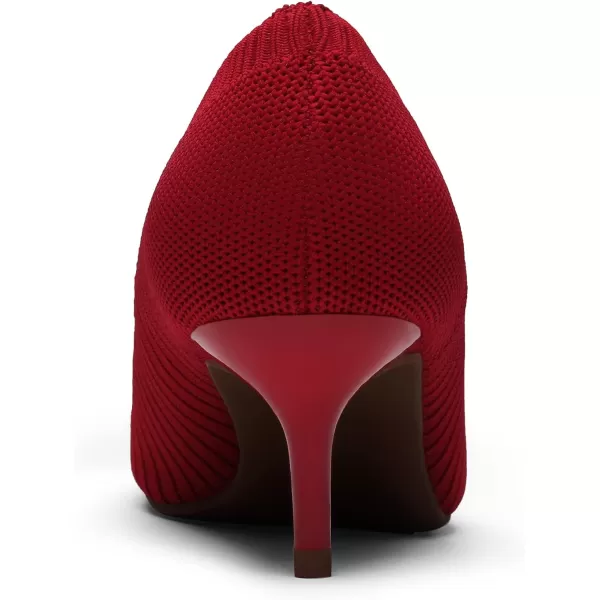 imageDREAM PAIRS Womens Moda Low Heel DOrsay Pointed Toe Pump ShoesRedKnitting