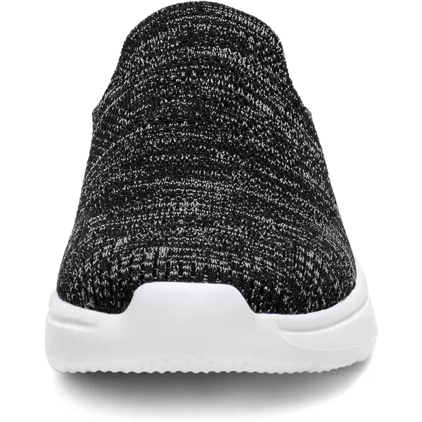 imageDREAM PAIRS Womens Mules Shoes Slip on Sneakers Knit Flats Platform Lightweight Breathable NonSlip Walking ShoesBlackGrey