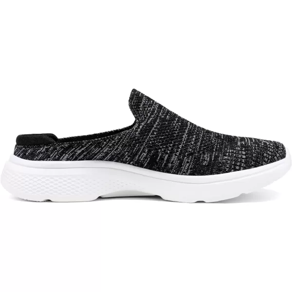 imageDREAM PAIRS Womens Mules Shoes Slip on Sneakers Knit Flats Platform Lightweight Breathable NonSlip Walking ShoesBlackGrey