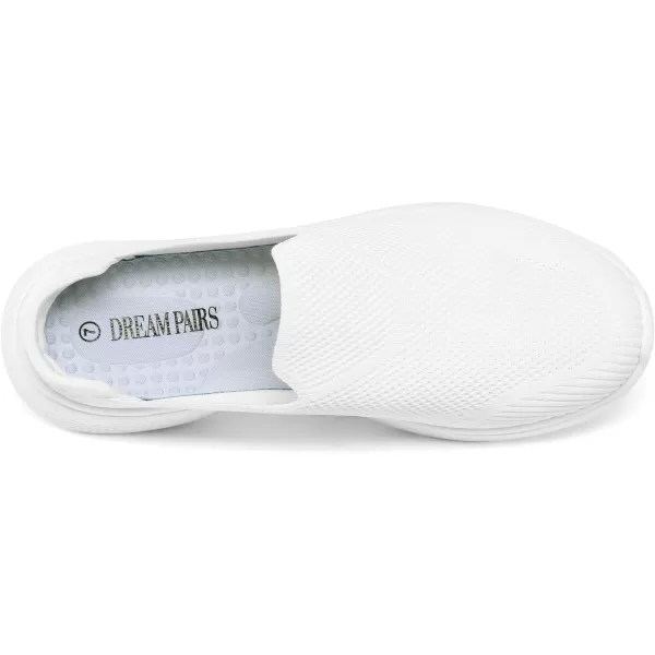 imageDREAM PAIRS Womens Mules Shoes Slip on Sneakers Knit Flats Platform Lightweight Breathable NonSlip Walking ShoesWhite