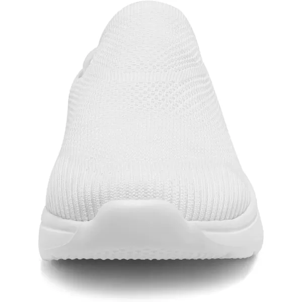 imageDREAM PAIRS Womens Mules Shoes Slip on Sneakers Knit Flats Platform Lightweight Breathable NonSlip Walking ShoesWhite