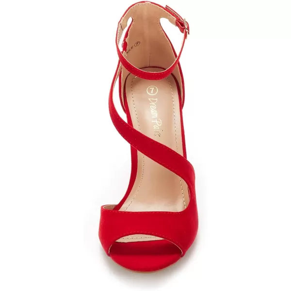imageDREAM PAIRS Womens NILE Fashion Stilettos Open Toe Pump Heel SandalsRed