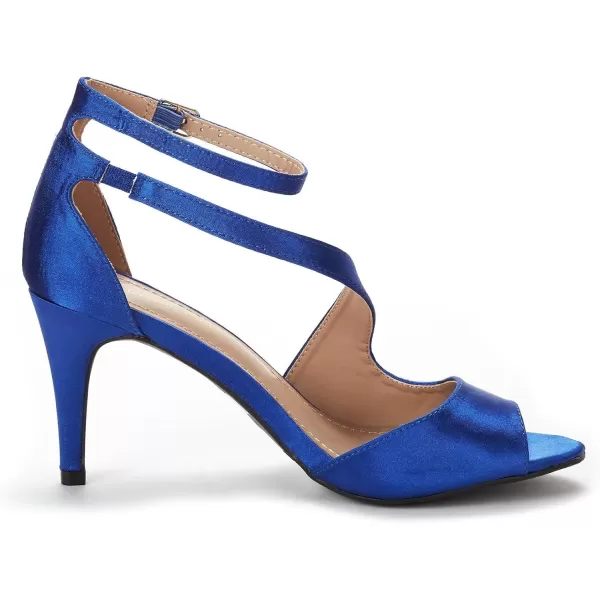 imageDREAM PAIRS Womens NILE Fashion Stilettos Open Toe Pump Heel SandalsRoyal Blue Satin