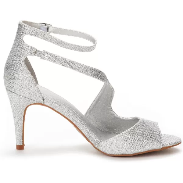 imageDREAM PAIRS Womens NILE Fashion Stilettos Open Toe Pump Heel SandalsSilver Glitter