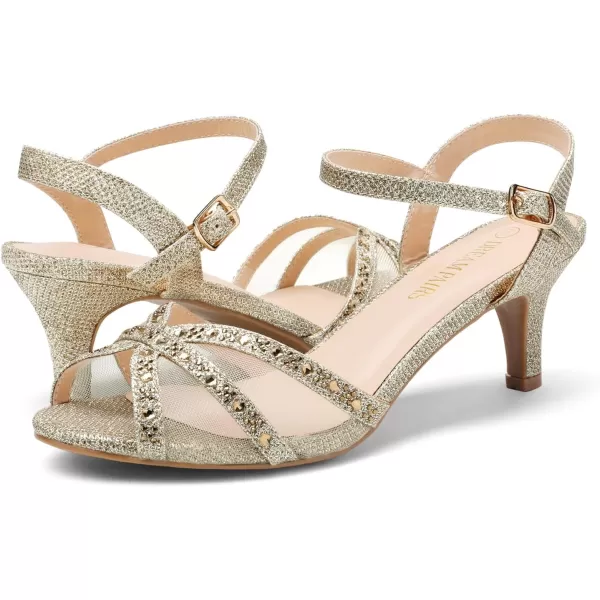 imageDREAM PAIRS Womens Nina Low Heel Pump Sandals150gold