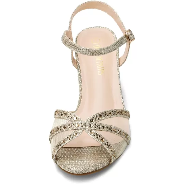 imageDREAM PAIRS Womens Nina Low Heel Pump Sandals150gold