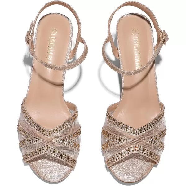 imageDREAM PAIRS Womens Nina Low Heel Pump Sandals166gold