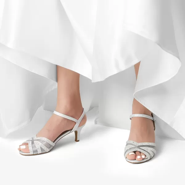imageDREAM PAIRS Womens Nina Low Heel Pump Sandals166silver
