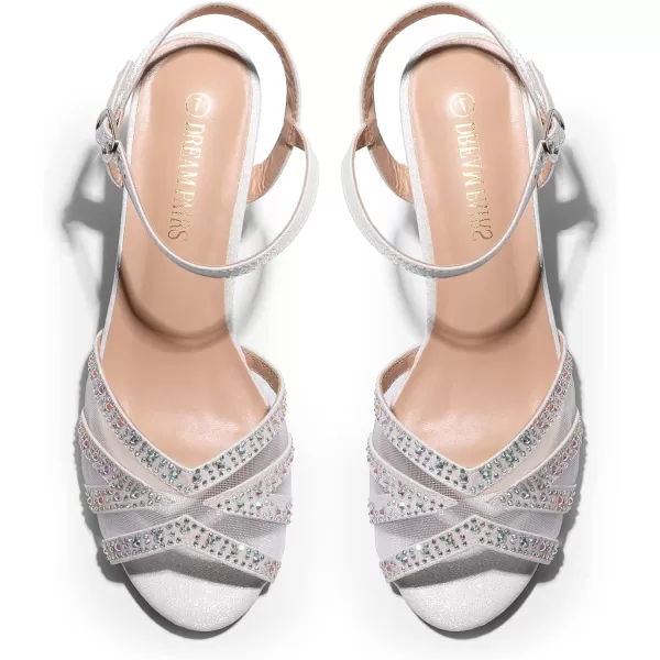 imageDREAM PAIRS Womens Nina Low Heel Pump Sandals166white