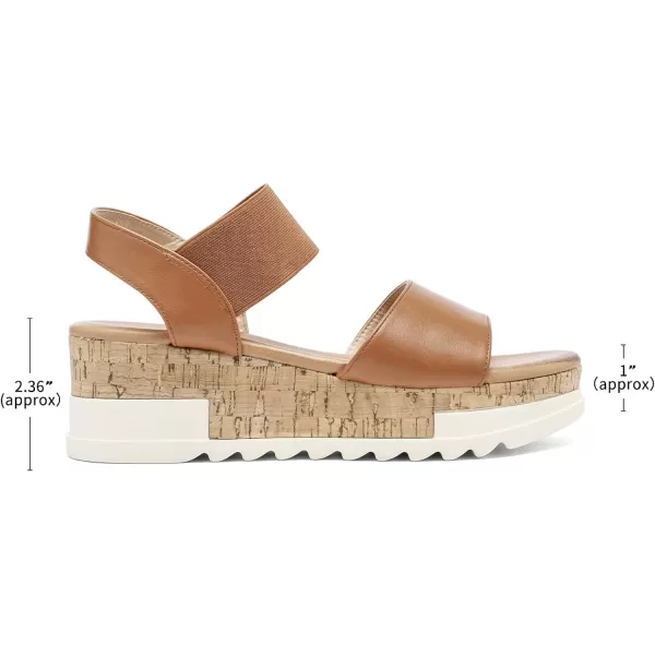 imageDREAM PAIRS Womens Open Toe Ankle Strap Casual Flatform Platform SandalsCamel2