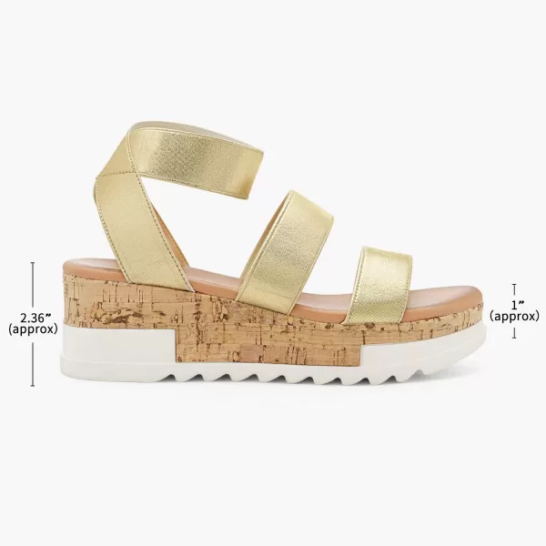 imageDREAM PAIRS Womens Open Toe Ankle Strap Casual Flatform Platform SandalsGold1