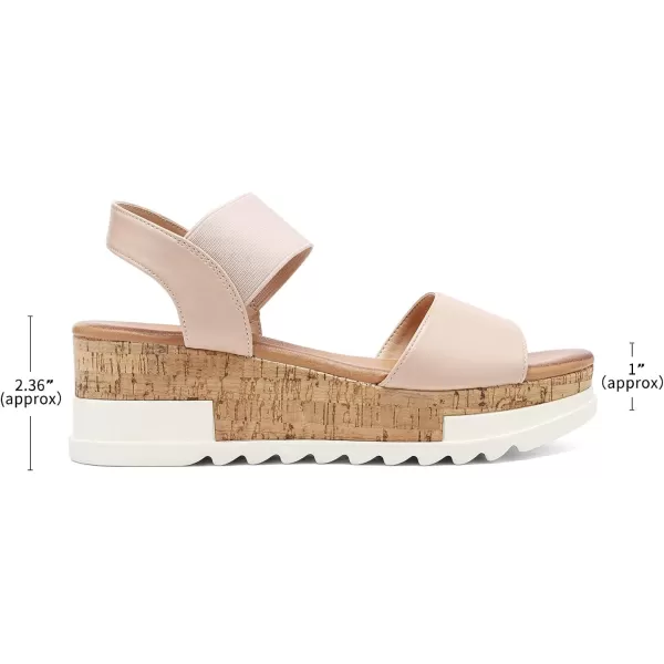 imageDREAM PAIRS Womens Open Toe Ankle Strap Casual Flatform Platform SandalsNude2