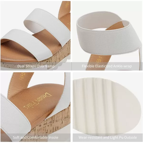 imageDREAM PAIRS Womens Open Toe Ankle Strap Casual Flatform Platform SandalsWhite