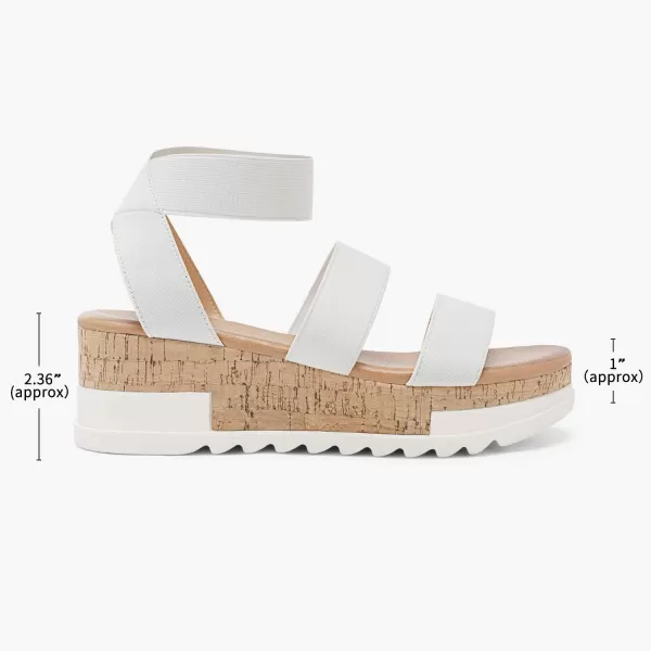imageDREAM PAIRS Womens Open Toe Ankle Strap Casual Flatform Platform SandalsWhite