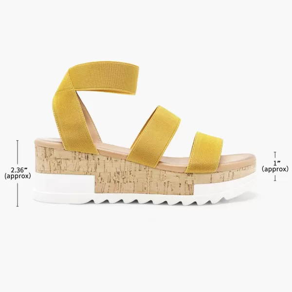 imageDREAM PAIRS Womens Open Toe Ankle Strap Casual Flatform Platform SandalsYellow1