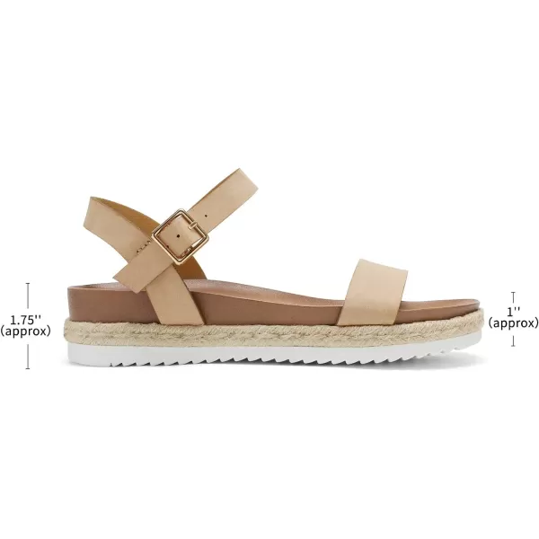 imageDREAM PAIRS Womens Open Toe Ankle Strap Espadrille Casual Flatform Platform Wedge SandalsNudePu