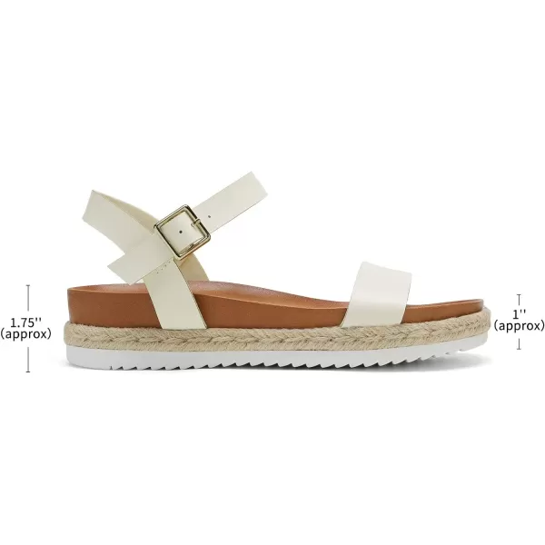 imageDREAM PAIRS Womens Open Toe Ankle Strap Espadrille Casual Flatform Platform Wedge SandalsWhitePu