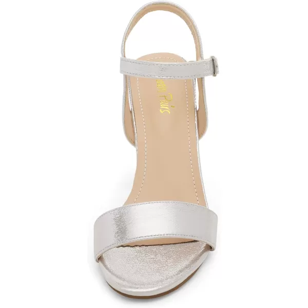 imageDREAM PAIRS Womens Open Toe Ankle Strap High Chunky Heel Sandals1silver