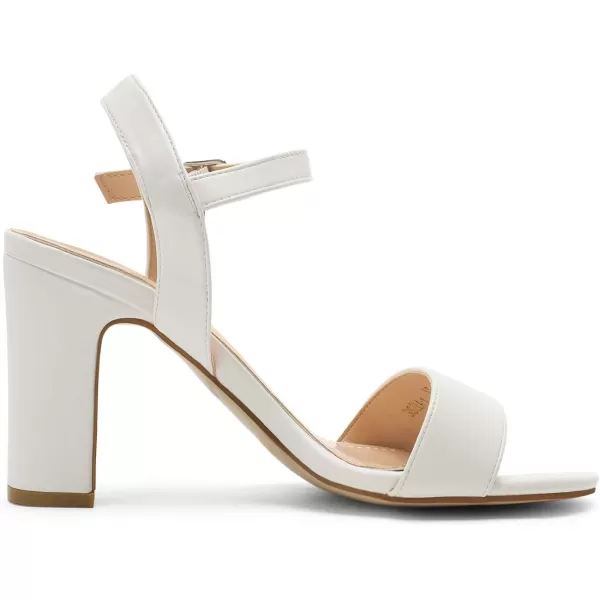 imageDREAM PAIRS Womens Open Toe Ankle Strap High Chunky Heel Sandals1whitePu