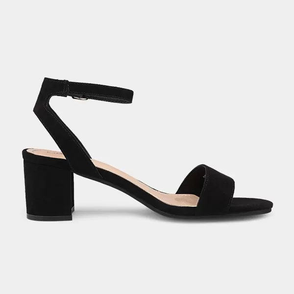 imageDREAM PAIRS Womens Open Toe Ankle Strap Low Block Chunky Heels Sandals Party Dress Pumps ShoesBlackSuede1