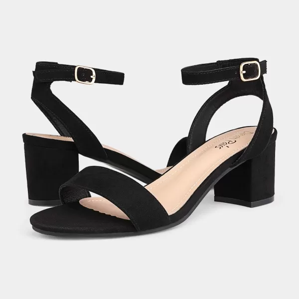 imageDREAM PAIRS Womens Open Toe Ankle Strap Low Block Chunky Heels Sandals Party Dress Pumps ShoesBlackSuede1
