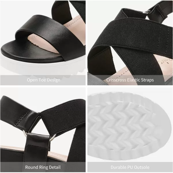 imageDREAM PAIRS Womens Open Toe Ankle Strap Platform Wedge SandalsBlack