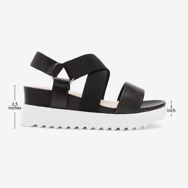 imageDREAM PAIRS Womens Open Toe Ankle Strap Platform Wedge SandalsBlack