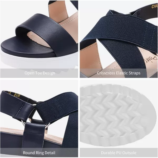 imageDREAM PAIRS Womens Open Toe Ankle Strap Platform Wedge SandalsNavy