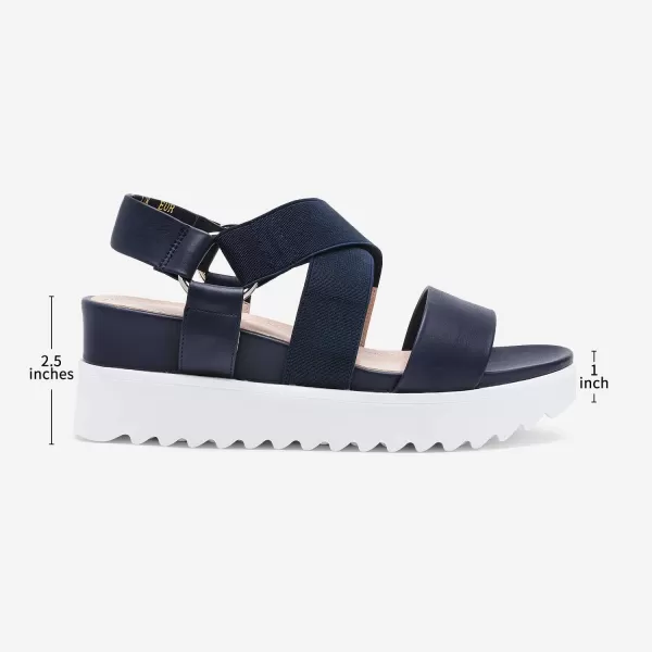 imageDREAM PAIRS Womens Open Toe Ankle Strap Platform Wedge SandalsNavy