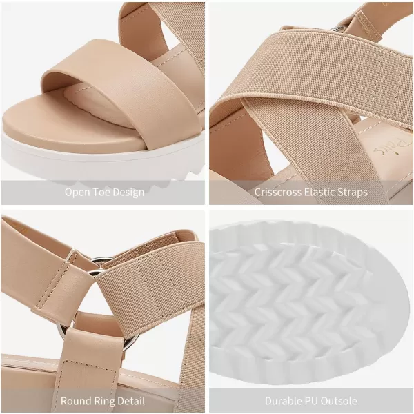 imageDREAM PAIRS Womens Open Toe Ankle Strap Platform Wedge SandalsNude