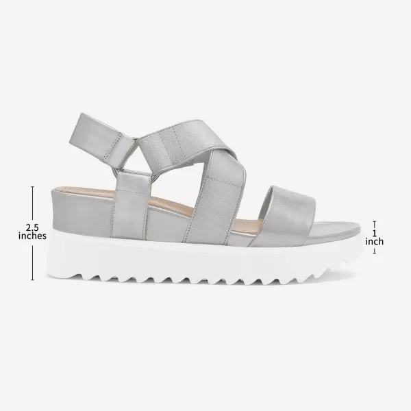 imageDREAM PAIRS Womens Open Toe Ankle Strap Platform Wedge SandalsSilver