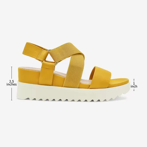 imageDREAM PAIRS Womens Open Toe Ankle Strap Platform Wedge SandalsYellow