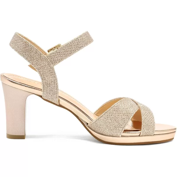 imageDREAM PAIRS Womens Open Toe Ankle Strap Sparkly Strappy Chunky Heel Pump Sandals1champagneGlitter
