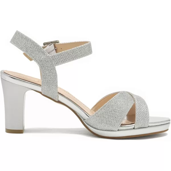 imageDREAM PAIRS Womens Open Toe Ankle Strap Sparkly Strappy Chunky Heel Pump Sandals1silverGlitter