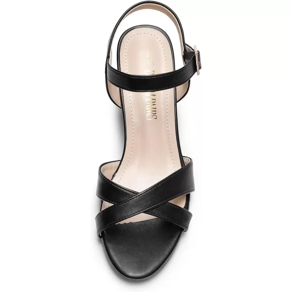 imageDREAM PAIRS Womens Open Toe Ankle Strap Sparkly Strappy Chunky Heel Pump SandalsBlackpu