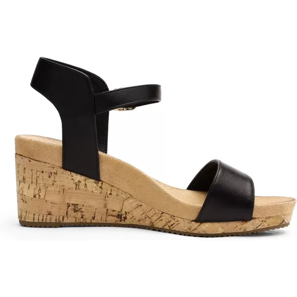 imageDREAM PAIRS Womens Open Toe Buckle Ankle Strap Platform Wedge SandalsBlackPu